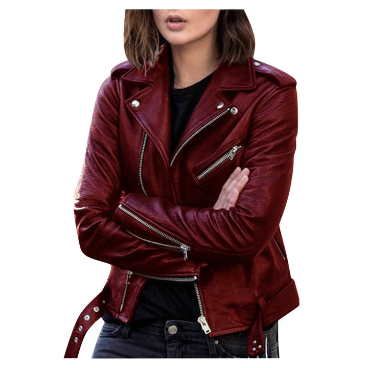 Women's Leather Jacket | Casual Biker Zip-Up Design