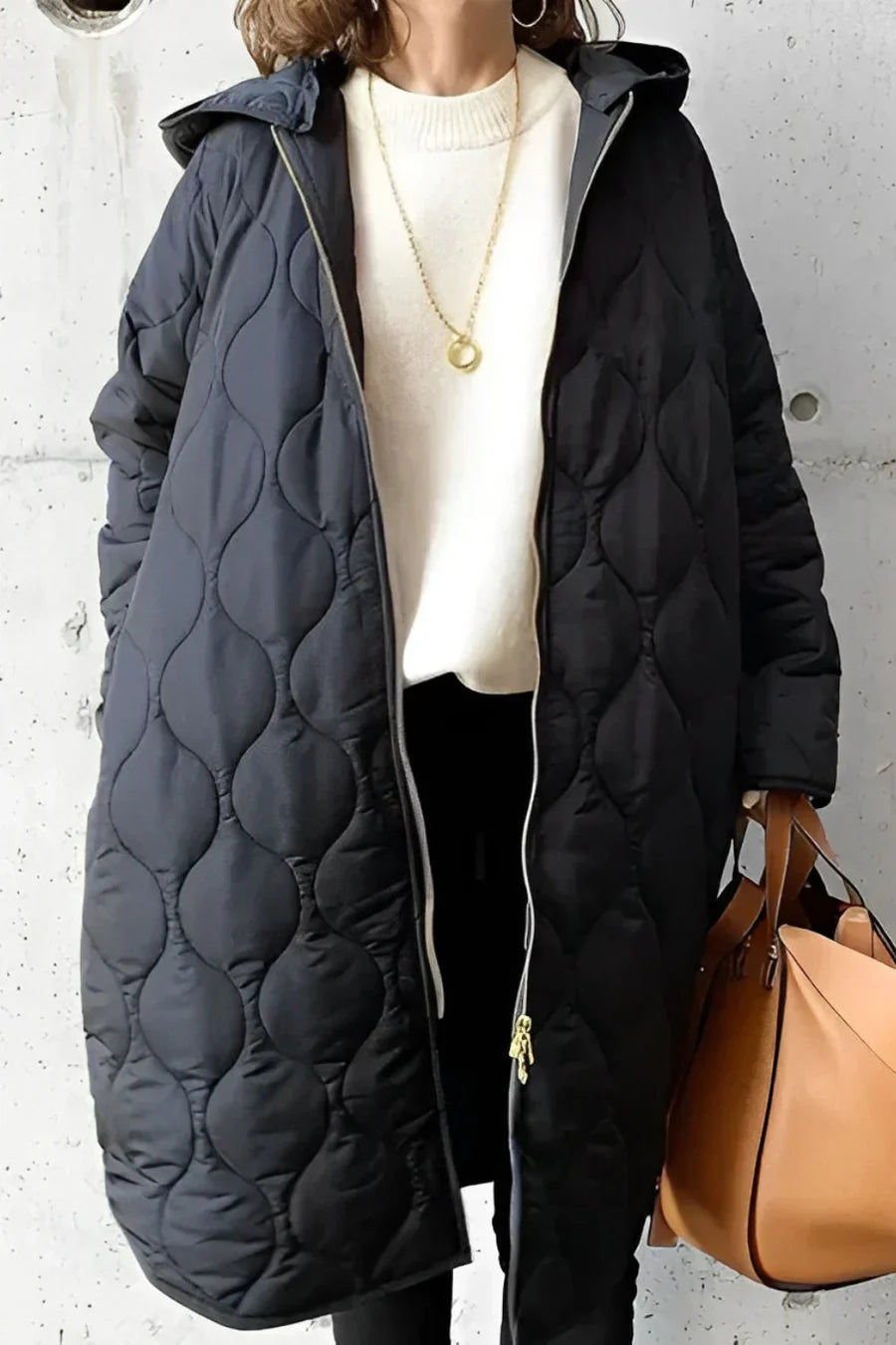 Women's Long Puffer Coat | Quilted Hooded Winter Outerwear