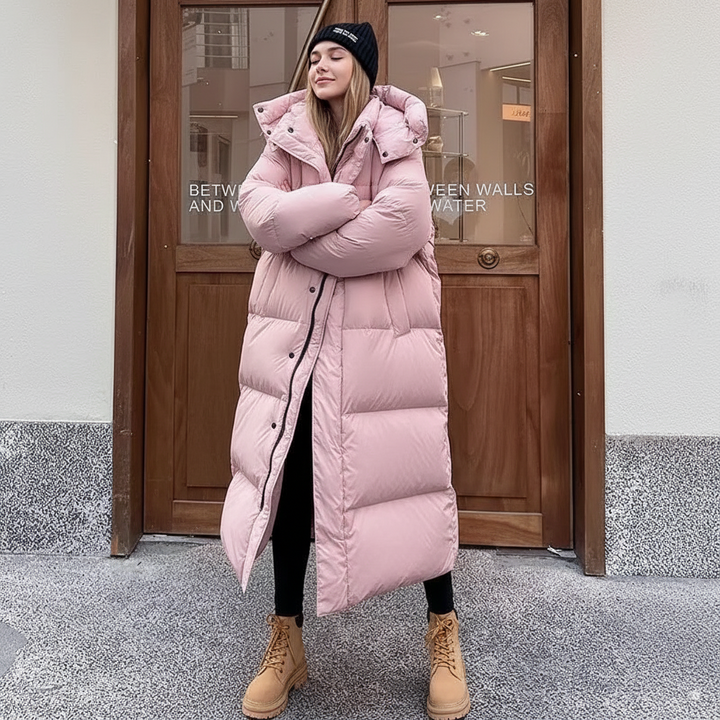 Women's Long Puffer Coat with Hood | Winter Coats Women