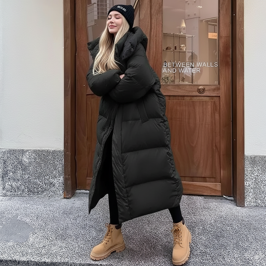 Women's Long Puffer Coat with Hood | Winter Coats Women