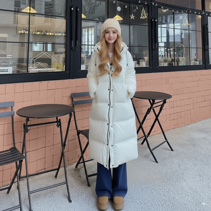 Women's Long Puffer Coat with Hood | Winter Coats Women