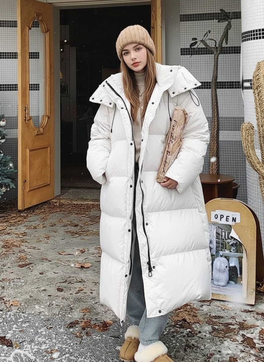 Women's Long Puffer Coat with Hood | Winter Coats Women
