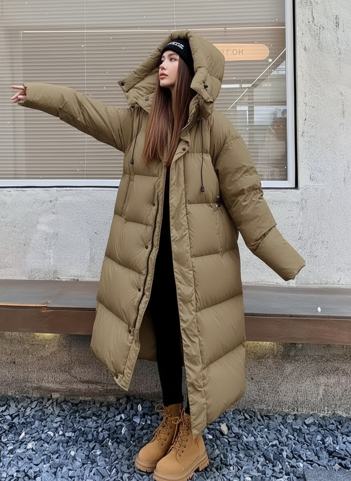 Women's Long Puffer Coat with Hood | Winter Coats Women
