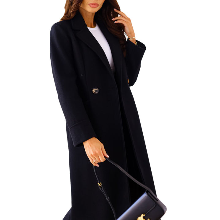 Women's Long Winter Coat | Classic Wool Cold Weather Outerwear