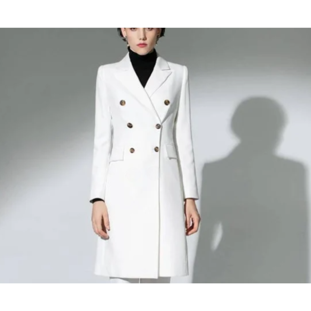 Women's Long Winter Coat | Classic Wool Cold Weather Outerwear