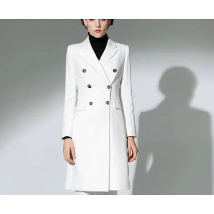 Women's Long Winter Coat | Classic Wool Cold Weather Outerwear