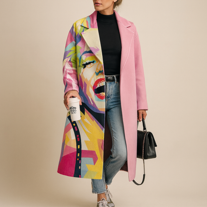 Women's Oversized Graphic Pattern Coat | Winter Coats Women