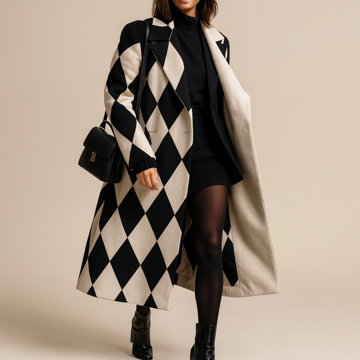 Women's Oversized Graphic Pattern Coat | Winter Coats Women