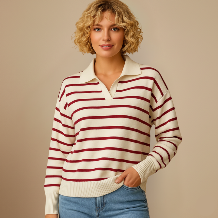 Women's Oversized Striped Sweater | Casual Knit Top