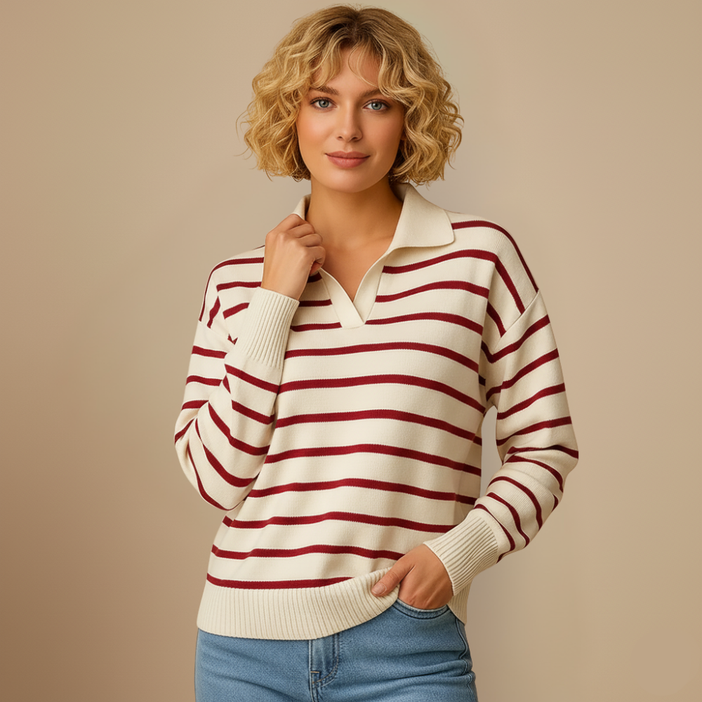 Women's Oversized Striped Sweater | Casual Knit Top