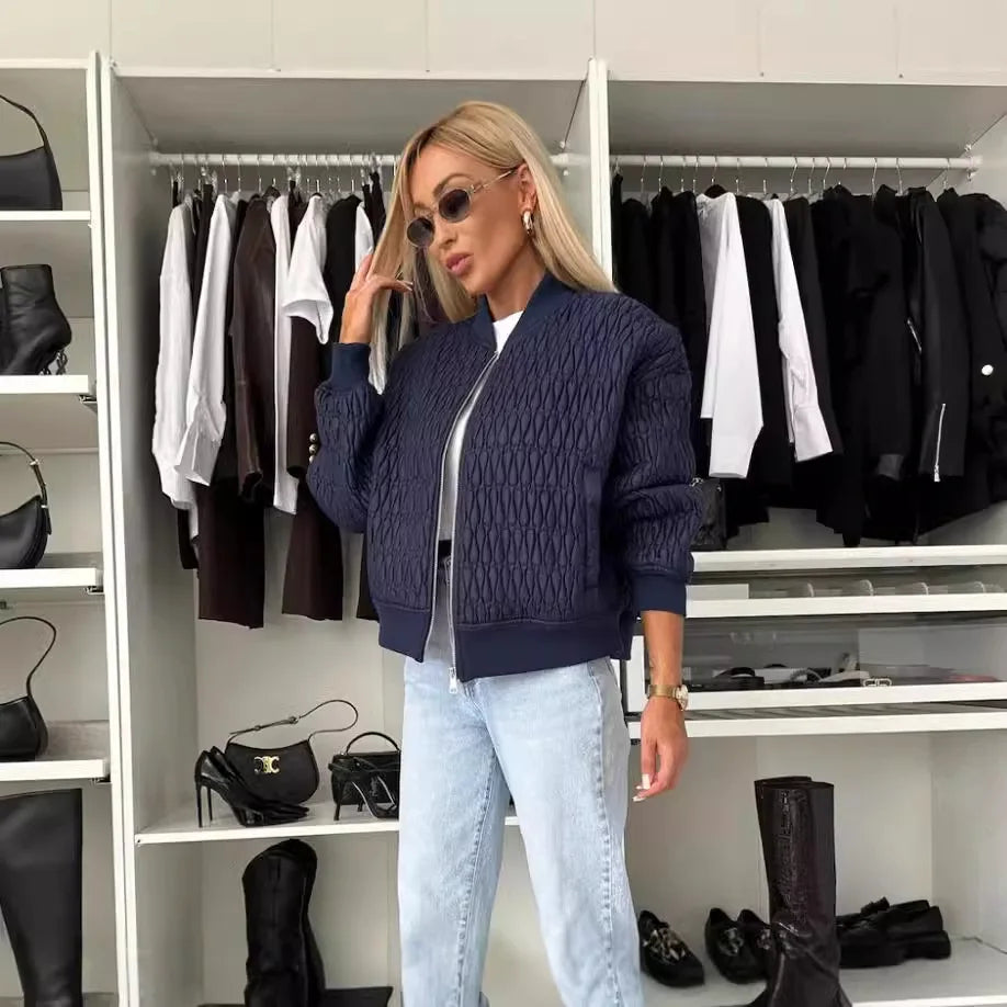 Women's Quilted Jacket | Casual Bomber Outerwear