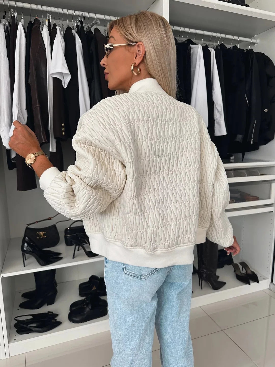 Women's Quilted Jacket | Casual Bomber Outerwear