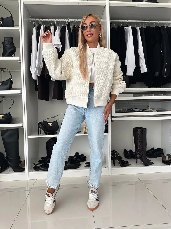 Women's Quilted Jacket | Casual Bomber Outerwear