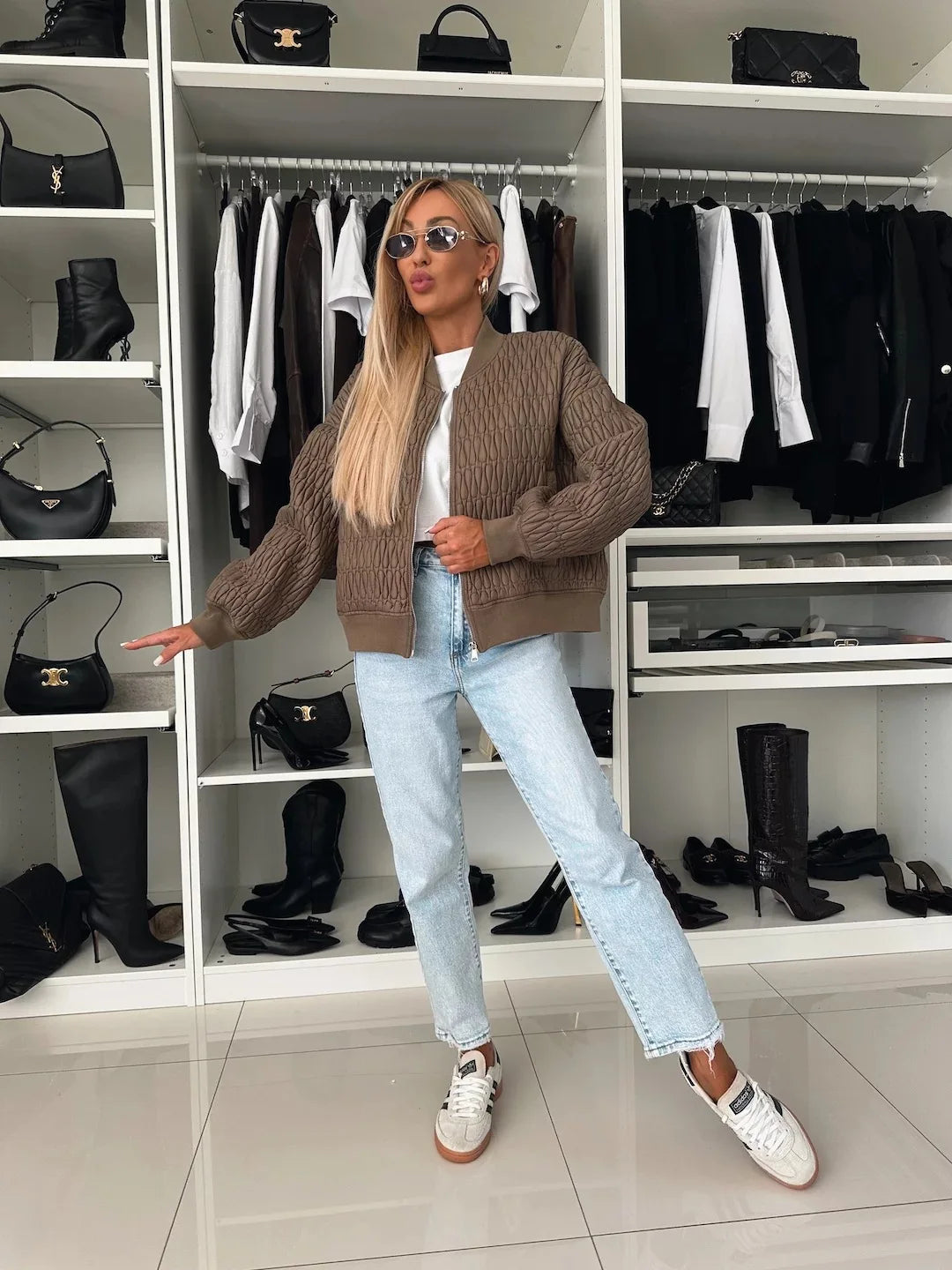 Women's Quilted Jacket | Casual Bomber Outerwear