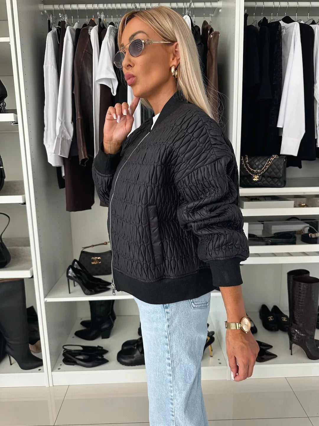 Women's Quilted Jacket | Casual Bomber Outerwear