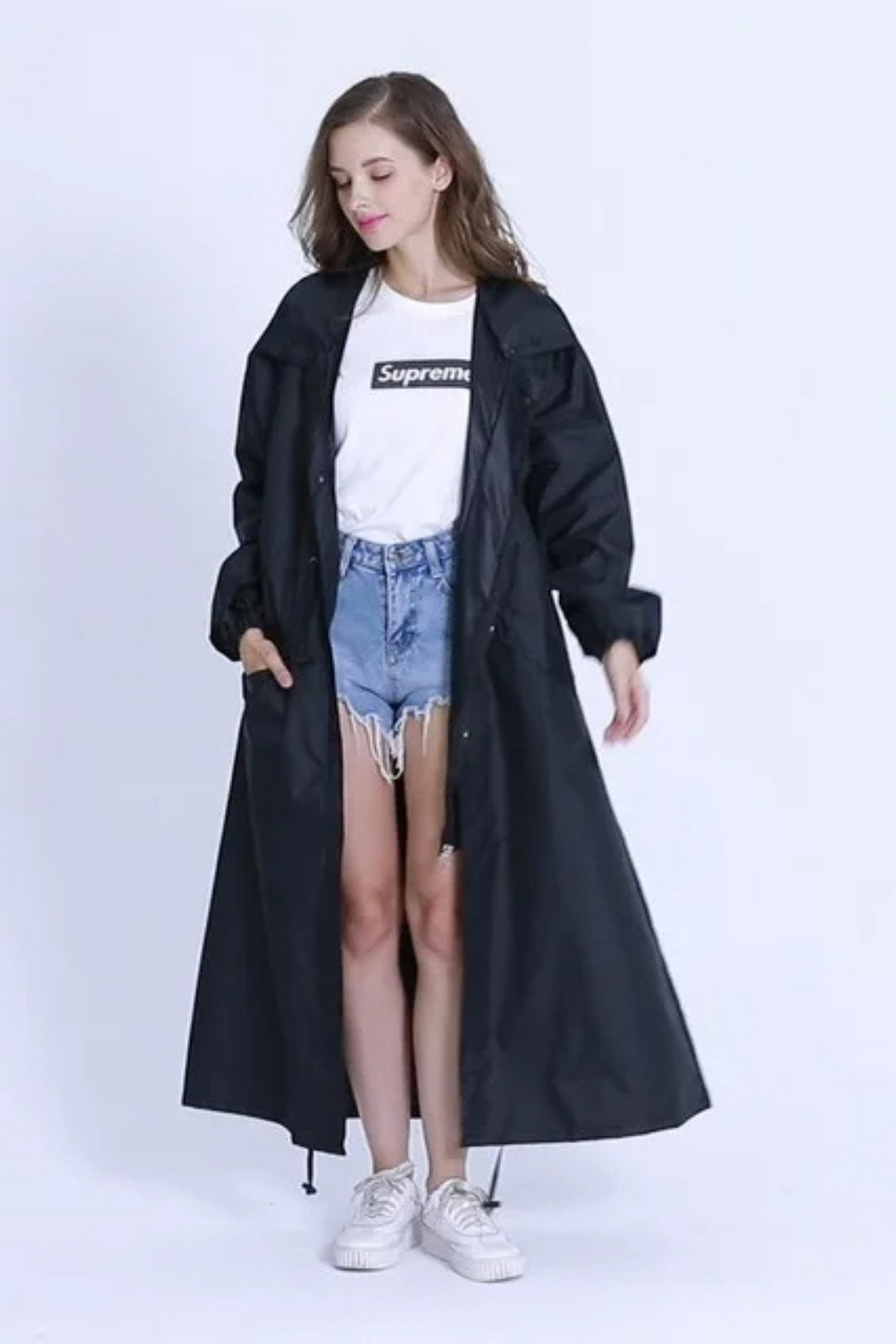 Women's Rain Jacket with Hood | Stylish Waterproof Coat