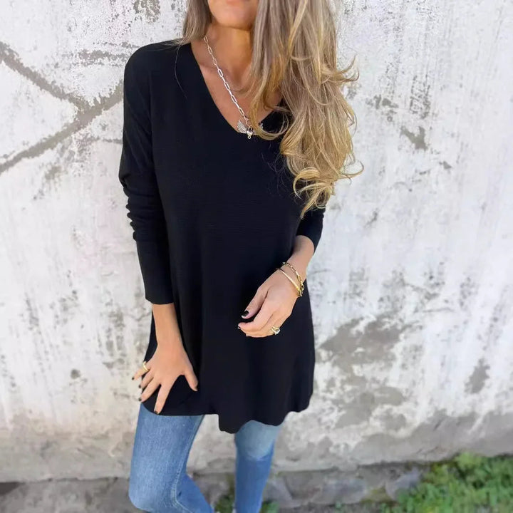 Women's Relaxed Fit Tunic | V-Neck Longline Tunic Top