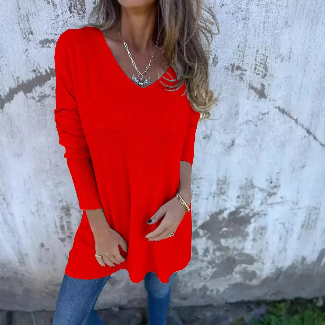 Women's Relaxed Fit Tunic | V-Neck Longline Tunic Top