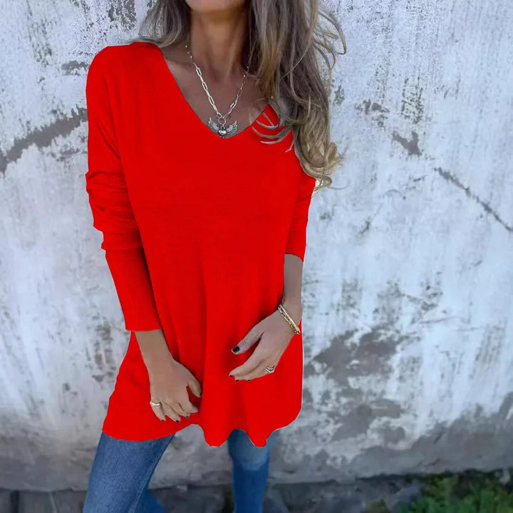 Women's Relaxed Fit Tunic | V-Neck Longline Tunic Top