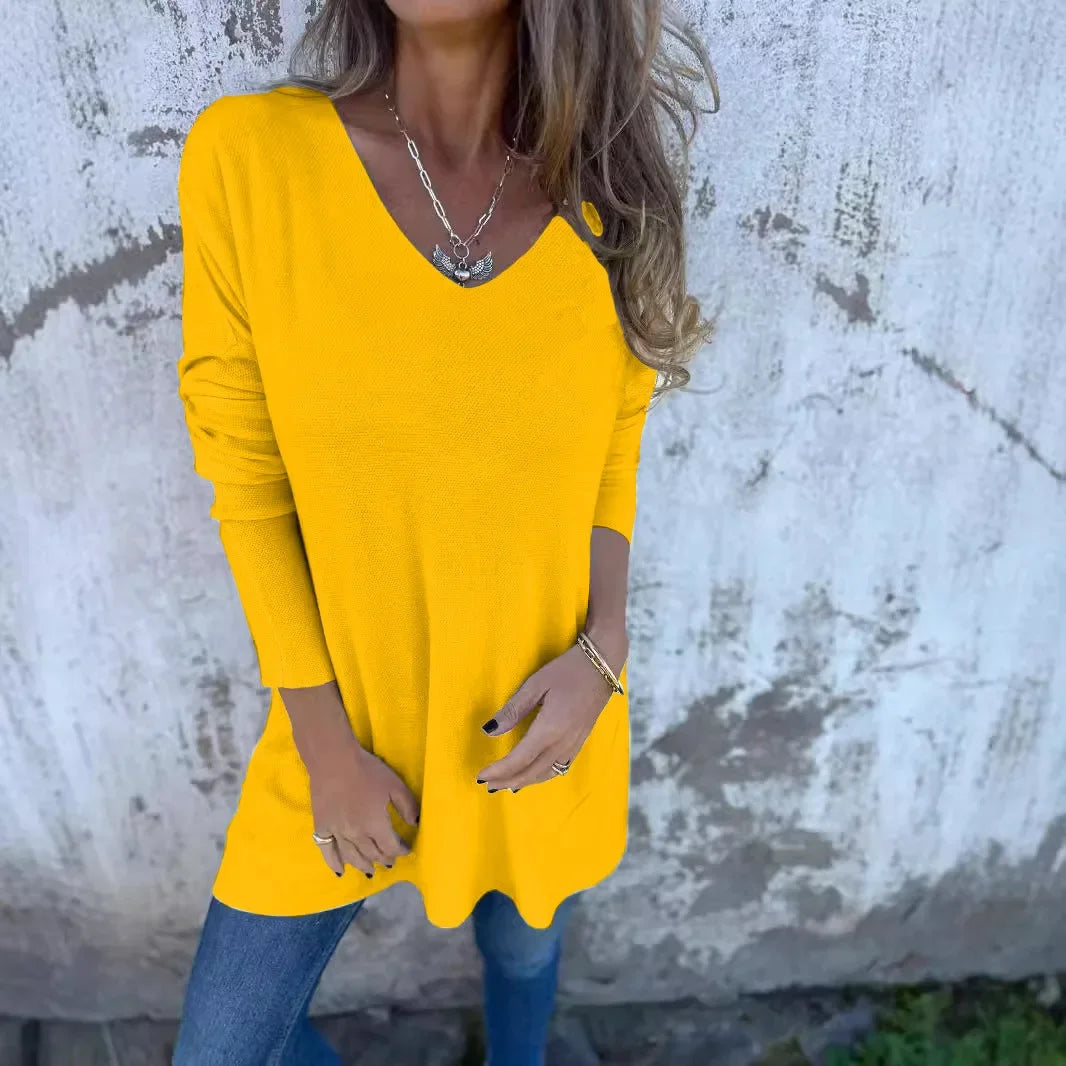 Women's Relaxed Fit Tunic | V-Neck Longline Tunic Top