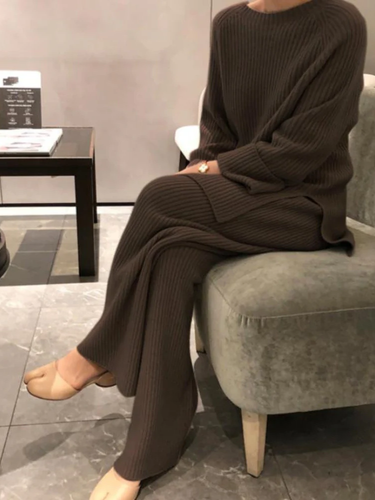 Women's Rib Knit Lounge Set | Comfortable Two-Piece Outfit