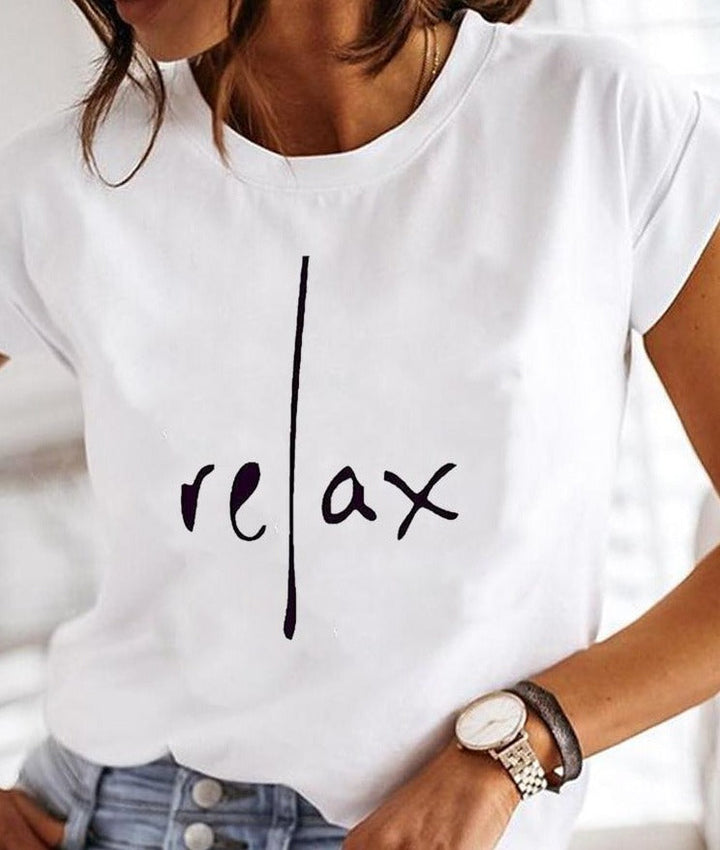 Women's Summer Crew Neck T-Shirt | Casual White Top