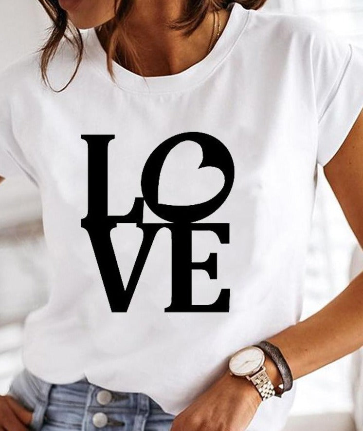 Women's Summer Crew Neck T-Shirt | Casual White Top