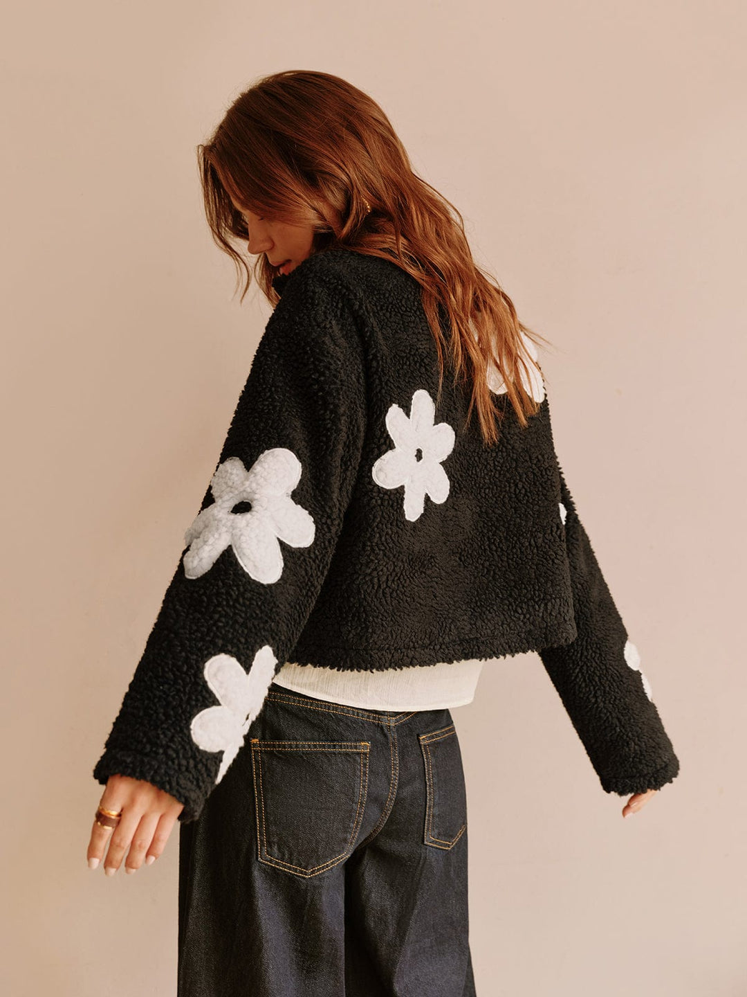 Women's Teddy Jacket with Floral Accents | Women's Jacket 5