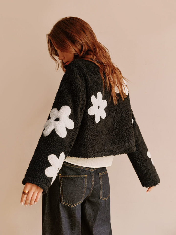 Women's Teddy Jacket with Floral Accents | Women's Jacket 5