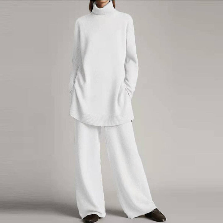 Women's Turtleneck Loungewear Set | Relaxed Wide-Leg Pants