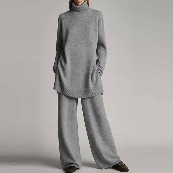 Women's Turtleneck Loungewear Set | Relaxed Wide-Leg Pants