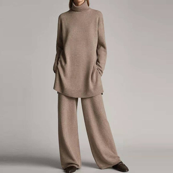 Women's Turtleneck Loungewear Set | Relaxed Wide-Leg Pants