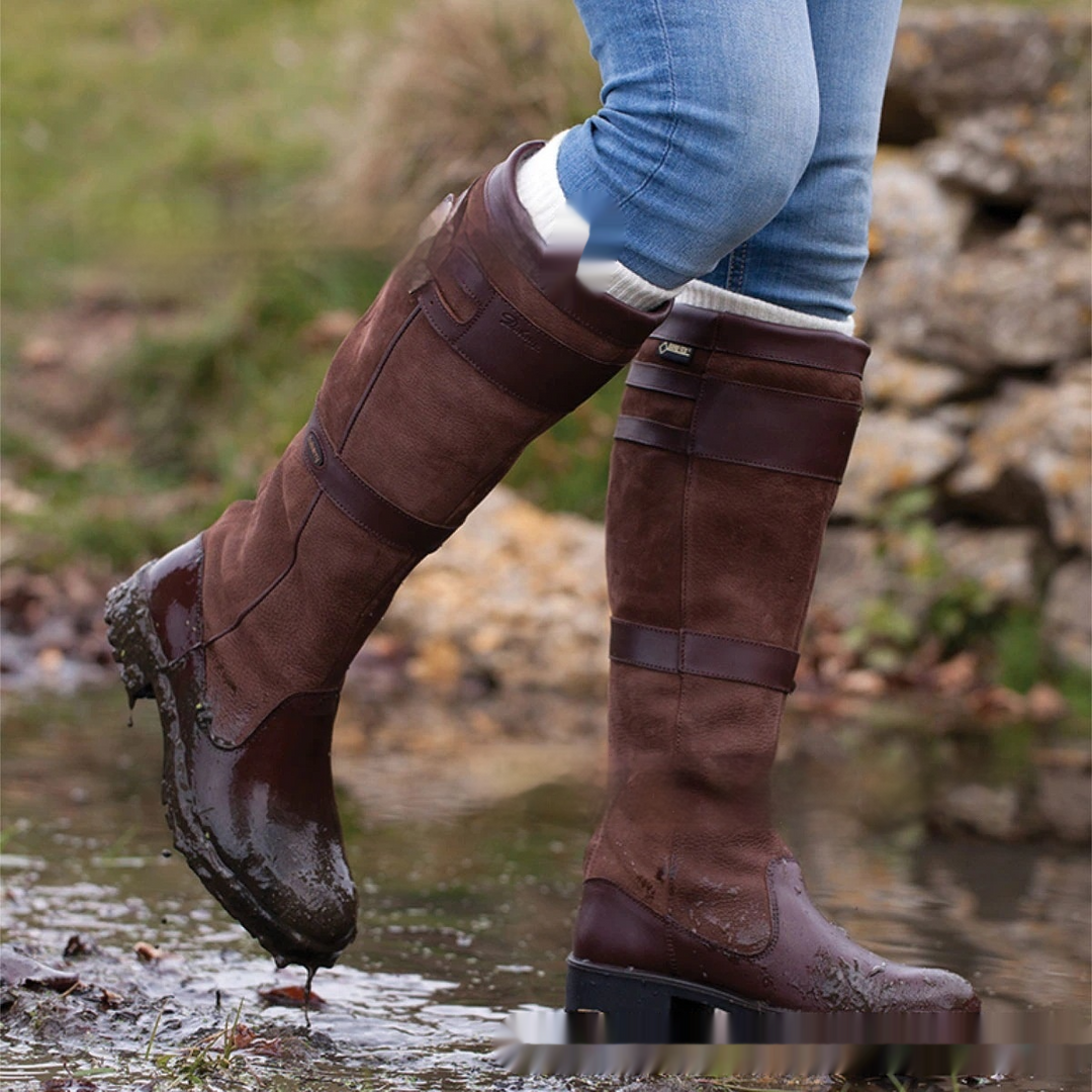 Women's Waterproof Leather Boots with Buckles | Outdoor Footwear