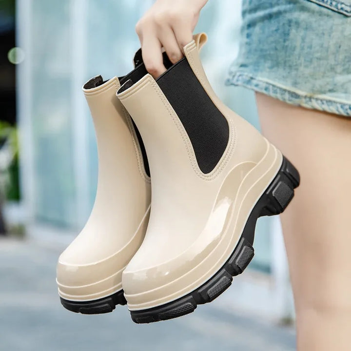 Women's Waterproof Mid-Calf Rain Boots | Non-Slip Rubber