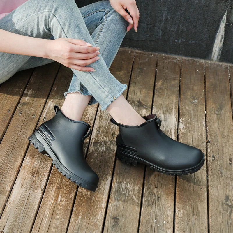 Women's Waterproof Rain Boots PVC Short Tube | Stylish Garden Shoes