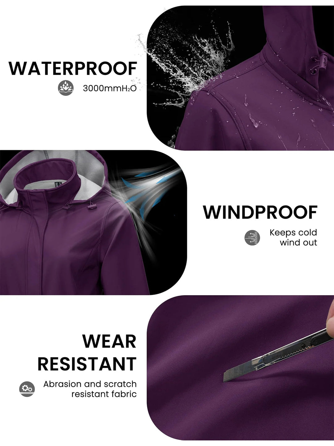 Women's Waterproof Softshell Jacket | Hiking Windbreaker