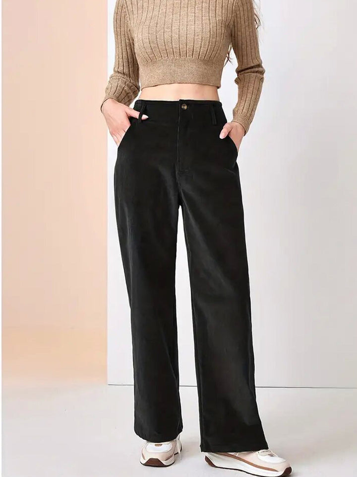 Women's Wide Leg Corduroy Trousers | Casual Chic Pants