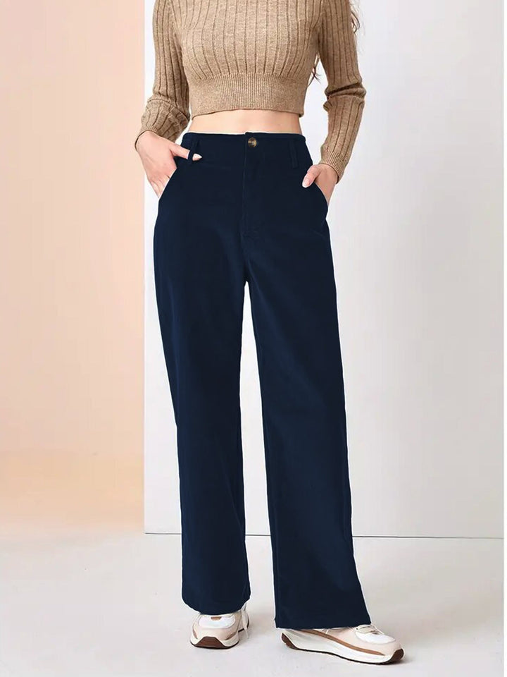 Women's Wide Leg Corduroy Trousers | Casual Chic Pants