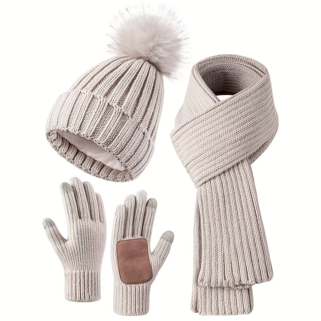 Women's Winter Set | 3-Piece Hat Scarf Gloves