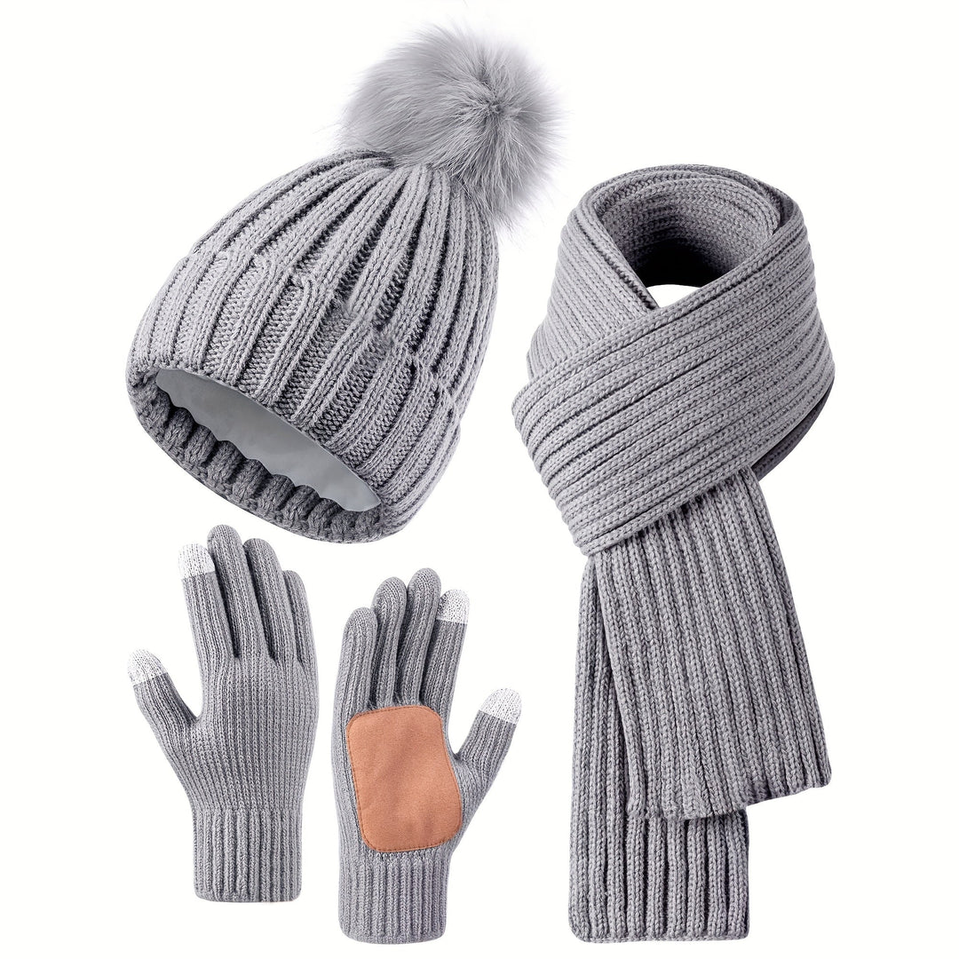 Women's Winter Set | 3-Piece Hat Scarf Gloves