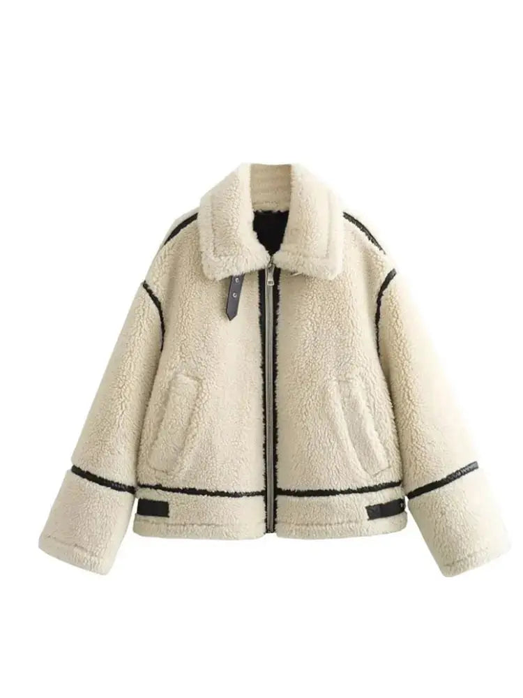 Women's Wool Jacket with Fur Collar | Winter Coats Women