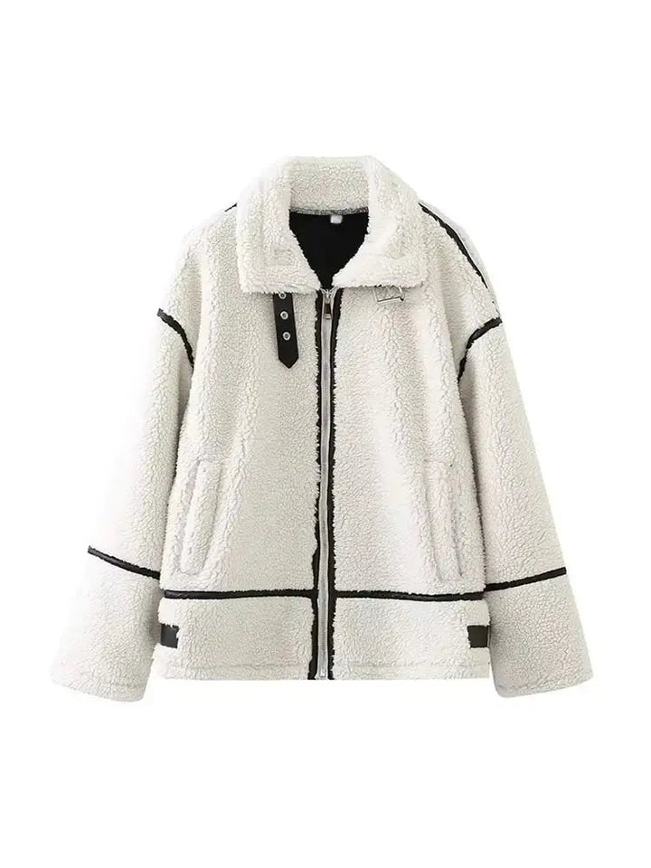 Women's Wool Jacket with Fur Collar | Winter Coats Women