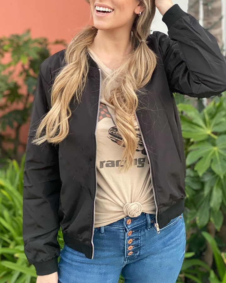 Women's Zip Front Bomber Jacket | Women's Jacket
