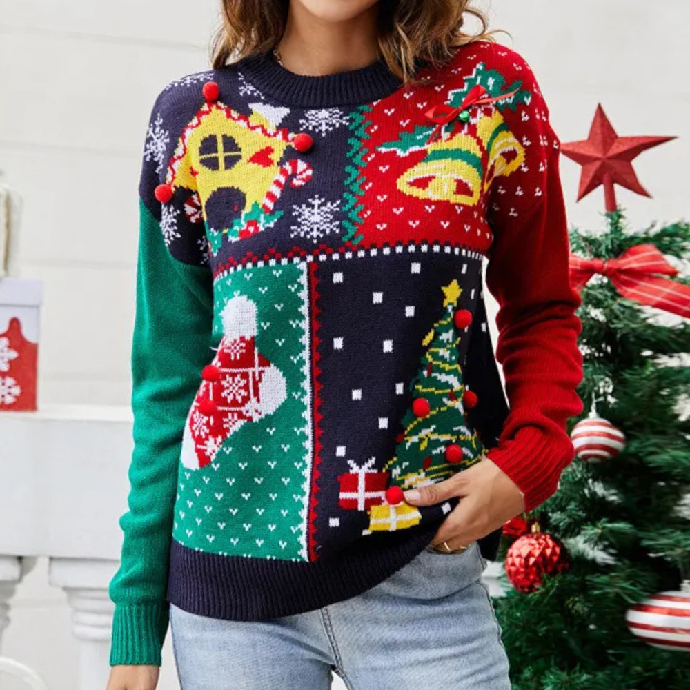 Womens Christmas Sweater | Colorful Knitted Design
