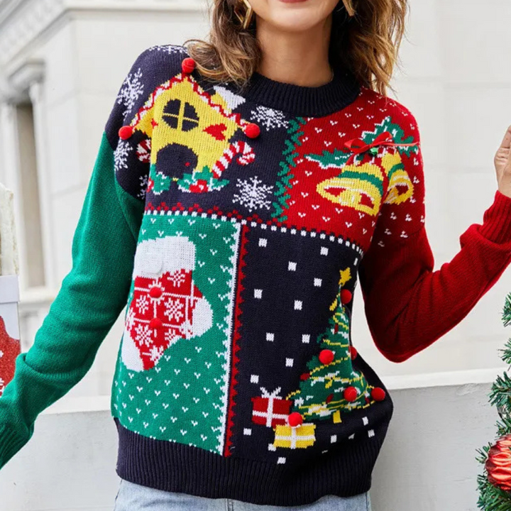 Womens Christmas Sweater | Colorful Knitted Design