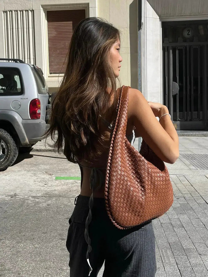 Woven Shoulder Bag | Chic Slouchy Design for Women