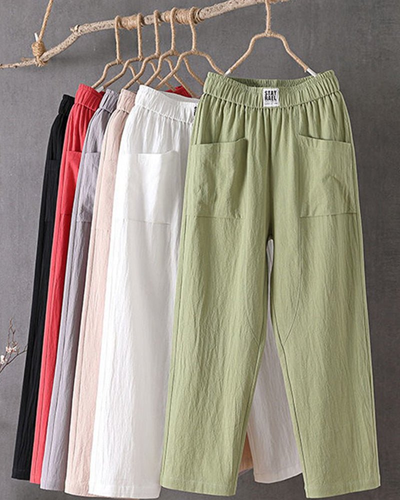 Ariella | Cotton and Linen High - Waisted Pants - MORI