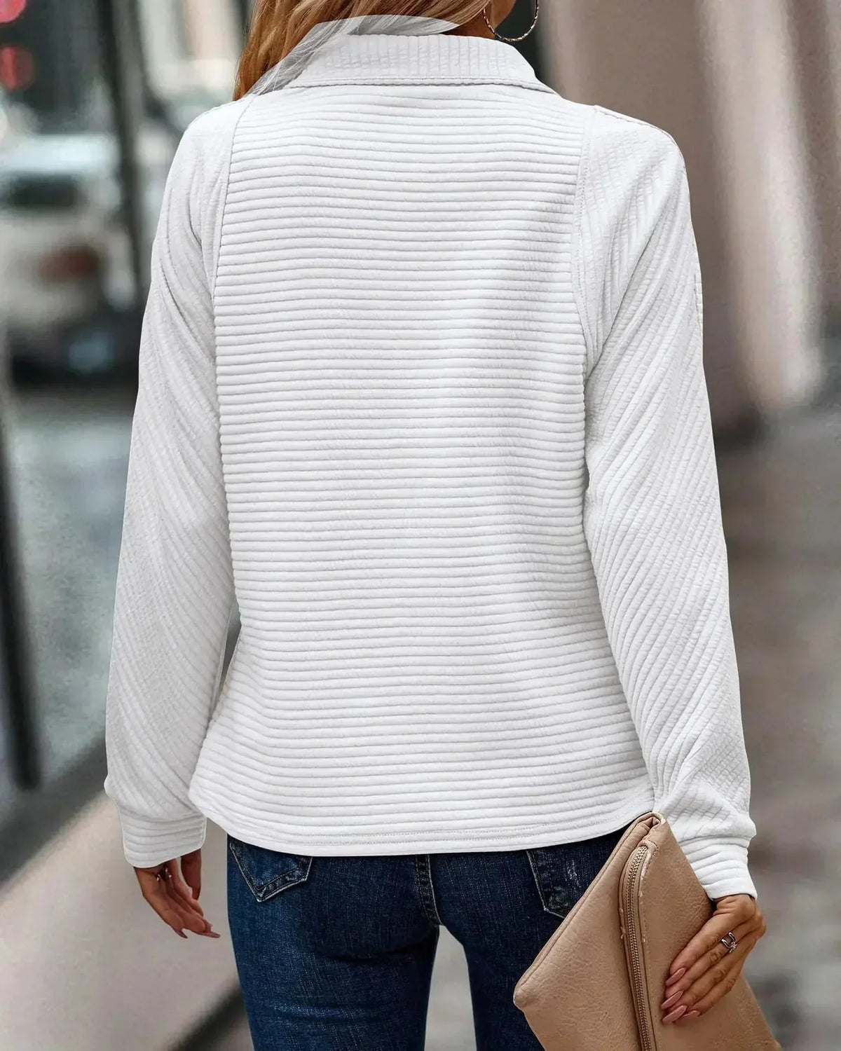 Elise Zip-Up Sweater, women's V-neck knit sweater - view 10