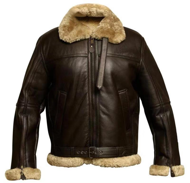 Fernando | Premium Shearling Leather Aviator Coat