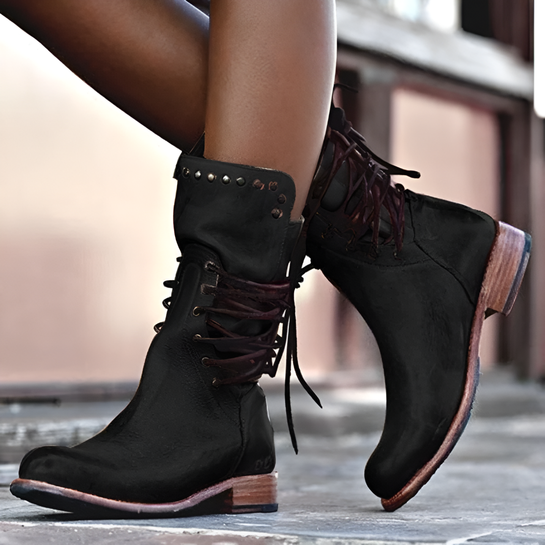 Annia | Leather Boots with Laces